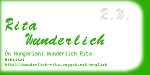 rita wunderlich business card